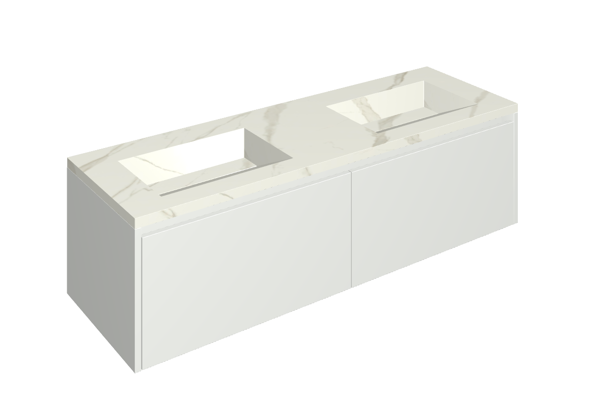 Fly Air Washbasin Duo 150 150 White